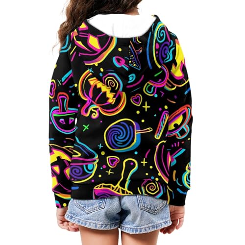 Image of Coloranimal Unisex Girls Boys Long Sleeve Casual Hoodies & Sweatshirts Tops Kids Zip Up Jacket Coat Age 6-16 Year
