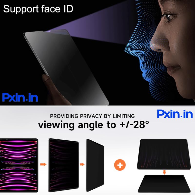 Image of PxIn Tablet Privacy Screen Guard compatible with i Pad (6th gen) 9.7 Inch | No.1 | Anti Glare | Anti Blue Light | Anti UV | 4 Way Privacy Filter | 360 Privacy | Eye Protect
