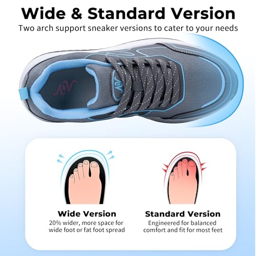 Image of Womens Walking Shoes with Arch Support Wide Orthotic Plantar Fasciitis Sneakers Athletic Tennis Shoes