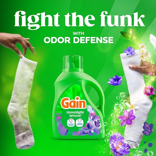 Gain Liquid Laundry Detergent with Odor Defense, Moonlight Breeze Scent, Laundry Soap For HE Washing Machines, 132 fl oz, 100 Loads (Packaging May Vary) - image 3