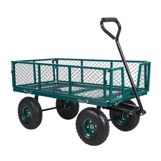 Livebest Utility Wagon Farm and Heavy Duty Cart with Removable Folding Sides, 550 Lb Load Capacity,Perfect for Garden
