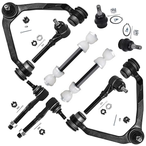 Image of Detroit Axle - 10pc Front End Kit for Ford F-150 F-250 Expedition Lincoln Navigator [4WD] 2 Upper Control Arms with Ball Joints 4 Inner Outer Tie Rods 2 Sway Bars 2 Lower Ball Joints Replacement