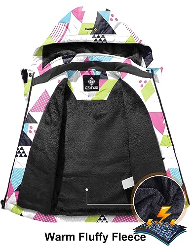 Image of GEMYSE Girl's Waterproof Ski Snow Jacket Hooded Fleece Lined Windproof Winter Jacket