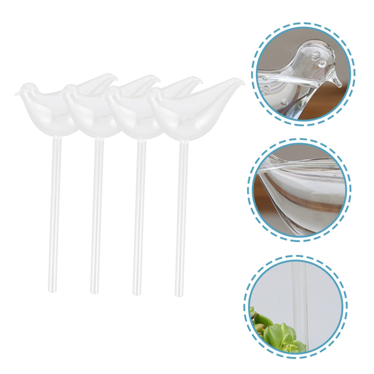 VICASKY Globes D'arrosage Automatiques en Verre Borosilicaté pour Plantes, Lot de 4, Facile à Utiliser et Auto-Irrigation, pour Voyages et Festivals