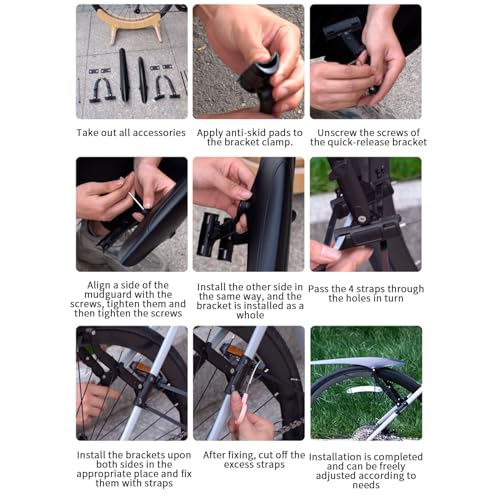 Guardabarros trasero para bicicleta de montaña ajustable con protección contra salpicaduras 5