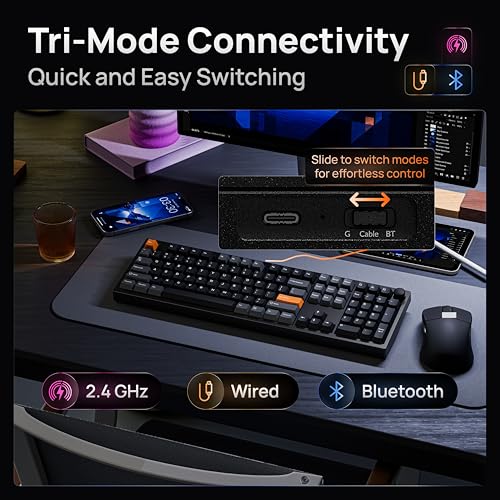 Image of Keychron P6 Ultra 8K Polling Rate Full-Size Aluminum Wireless Mechanical Keyboard, 2.4 GHz /Bluetooth /Wired Custom RGB, Hot-Swappable Silk POM Banana Switch for Mac Windows Linux - Black