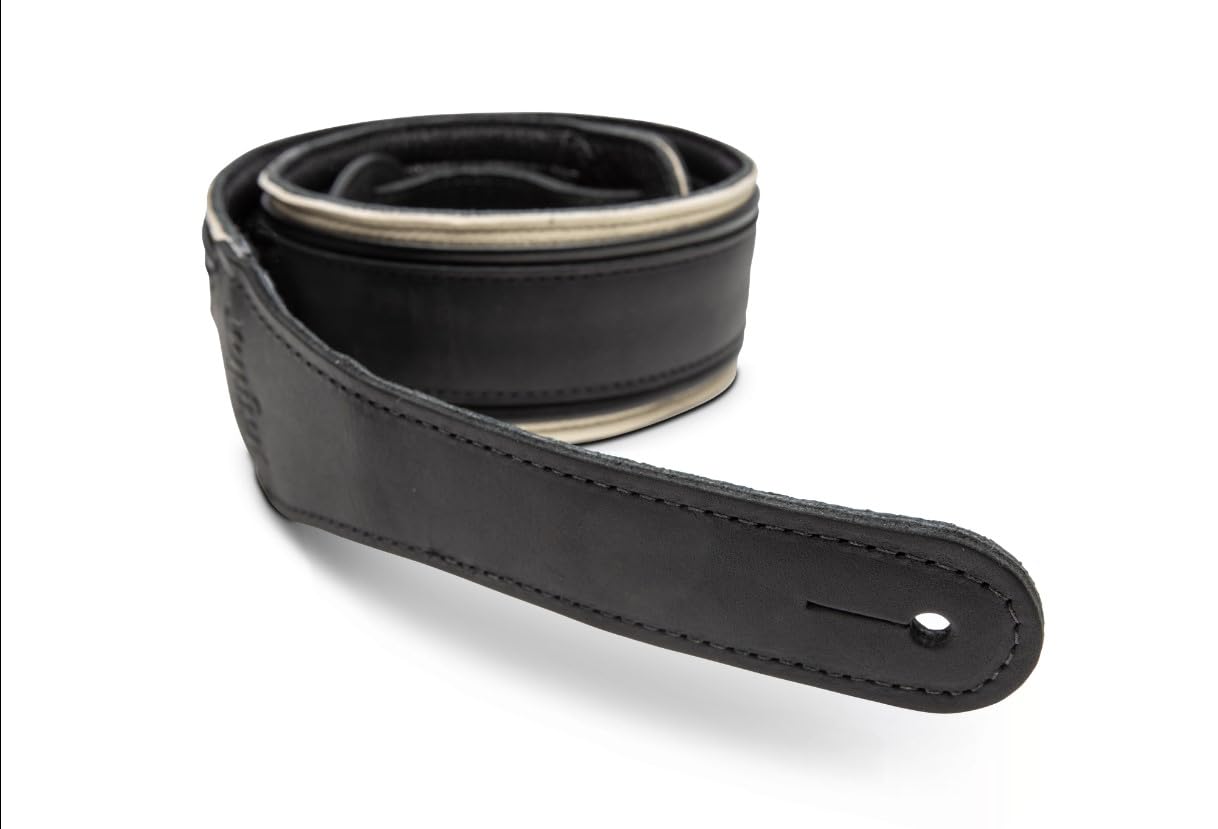 Taylor American Dream Gitarrengurt aus Leder, 6,3 cm, Weiß/Schwarz