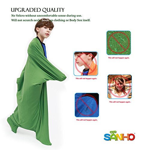Image of SANHO Dynamic Movement Sensory Sock Body Sock,Medium,6-9 years old, 47''H X 27''W, Good for Height:41 inch-51 inch,Olive Green