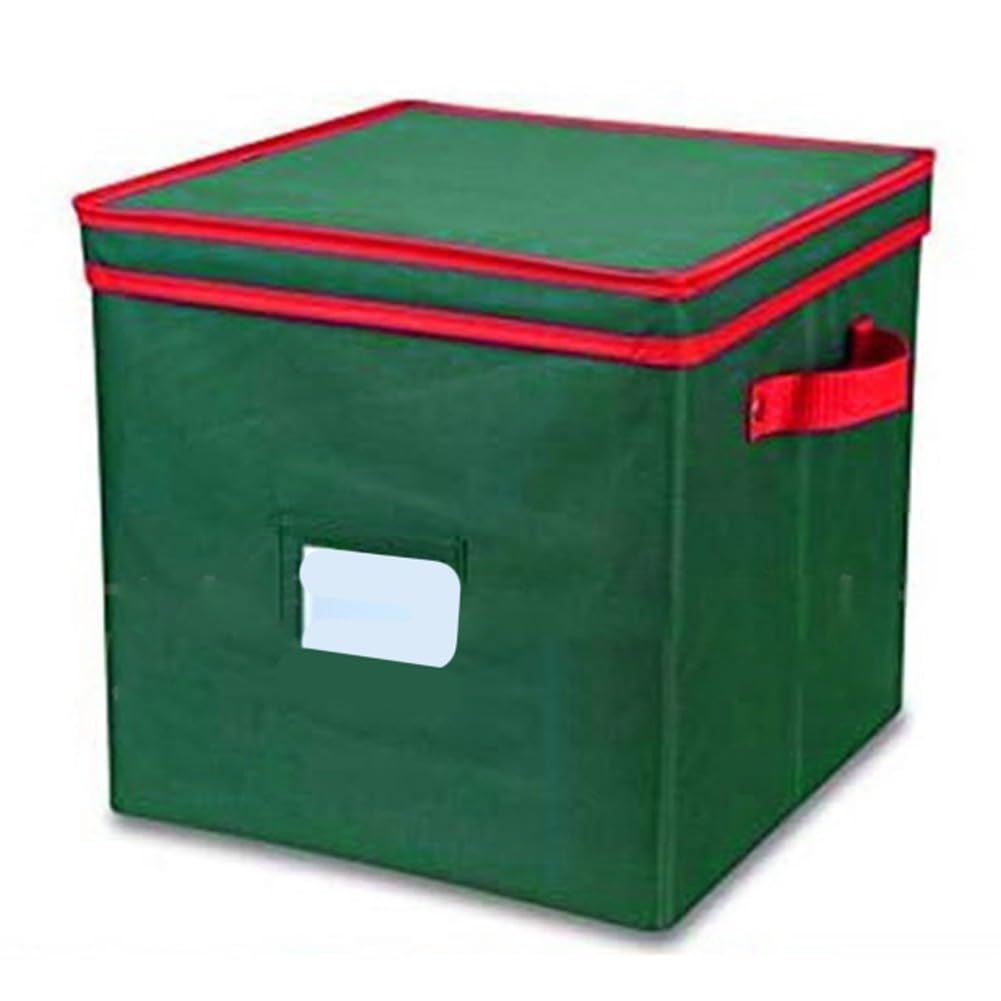Boîte rangement boules de Noël 64 pièces verte FACAIIO en tissu Oxford 600D rigide