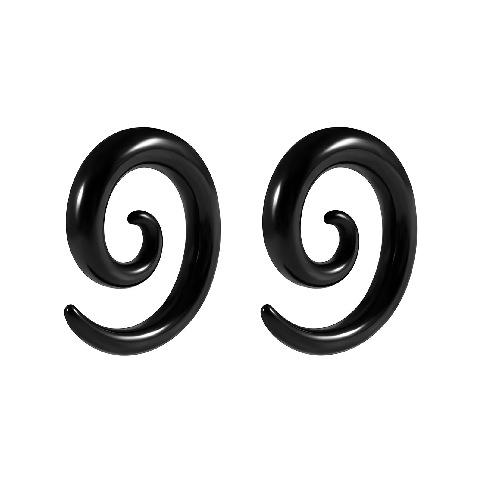 IMINI 2 dilatatori a spirale a forma di lumaca, in acciaio inox, placcati oro/nero, per orecchie allungate, gioielli per piercing per donne e uomini
