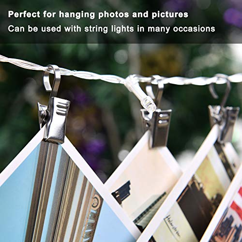 Stainless Steel Curtain Clips Hooks - Coideal 100 Pack Silver Heavy-Duty Wire Holder For Hanging Camper Awning String Party Lights, Christmas Decoration, Indoor Outdoor Decor #TOP2