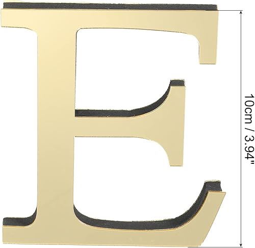 Miniatura 2 de PATIKIL Adhesivos de pared de acrílico 3D con espejo del alfabeto con letra E, autoadhesivas, decoración del hogar, letrero de letra, calcomanía