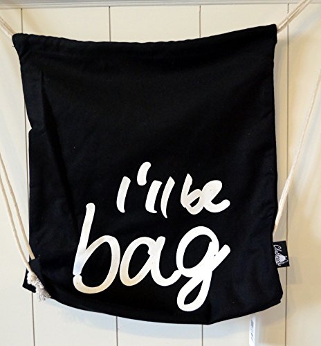 HKC Home Deco Rucksack Clubsack Spruch schwarz 44cm Sack Stoff-Tasche Sport-Tasche Sportbeutel Gym-Sack Hipster Fashion Turnbeutel Schwimm-Beutel Canvas Backpack Trend Tasche