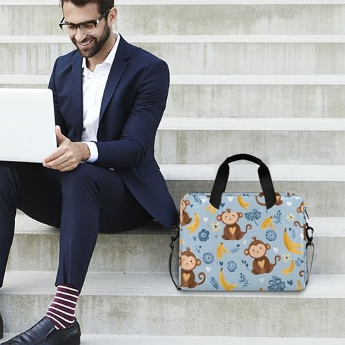 Maletín portátil con estampado de banana amarillo 15.6 pulg miniatura 3