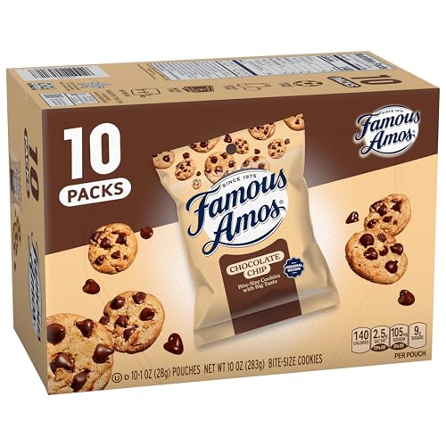 Famous Amos Original Recipe Chocolate Chip Bite-Size Cookies, 10 ...