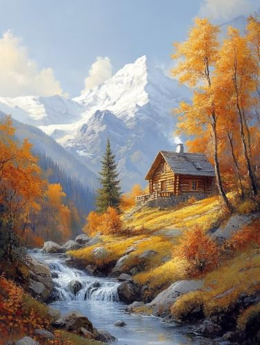 Diamond Painting Montagne 5D grand format 60x70cm avec broderie diamant kit complet paysage