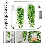 Fake Hanging Plants Vines(2pcs) for Room Decor, Artificial Ivy Greenery Garlands for Home Bedroom Living Aesthetic Kitchen Office Wall Patio Bookshelf,Indoor,Outdoor Farmhouse Decorations(No Basket) - Image 4