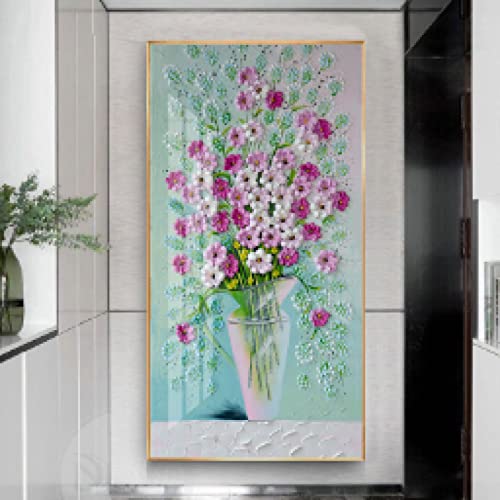 Vase de luxe fleur rose pour décor de porche et couloir