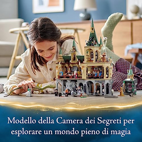 Harry Potter La Camera dei Segreti di Hogwarts, Castello Giocattolo con Sala, Accessori e Minifigure Oro 20° Anniversario, Idee Regalo di Compleanno, Giochi per Bambina e Bambino da 9 Anni 76389 - Lego - Immagine 2