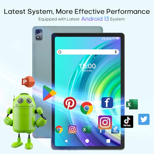 Image of 11 Inch Tablet, 14(6+8) GB&256GB Storage(Expand to 512GB) Android 13 Tablet, with 2000x1200 IPS HD Touch Screen, Dual Stereo Speakers, Dual 13+5MP Camera, 7500mAh, WiFi, GPS, Bluetooth5.0 Tablets