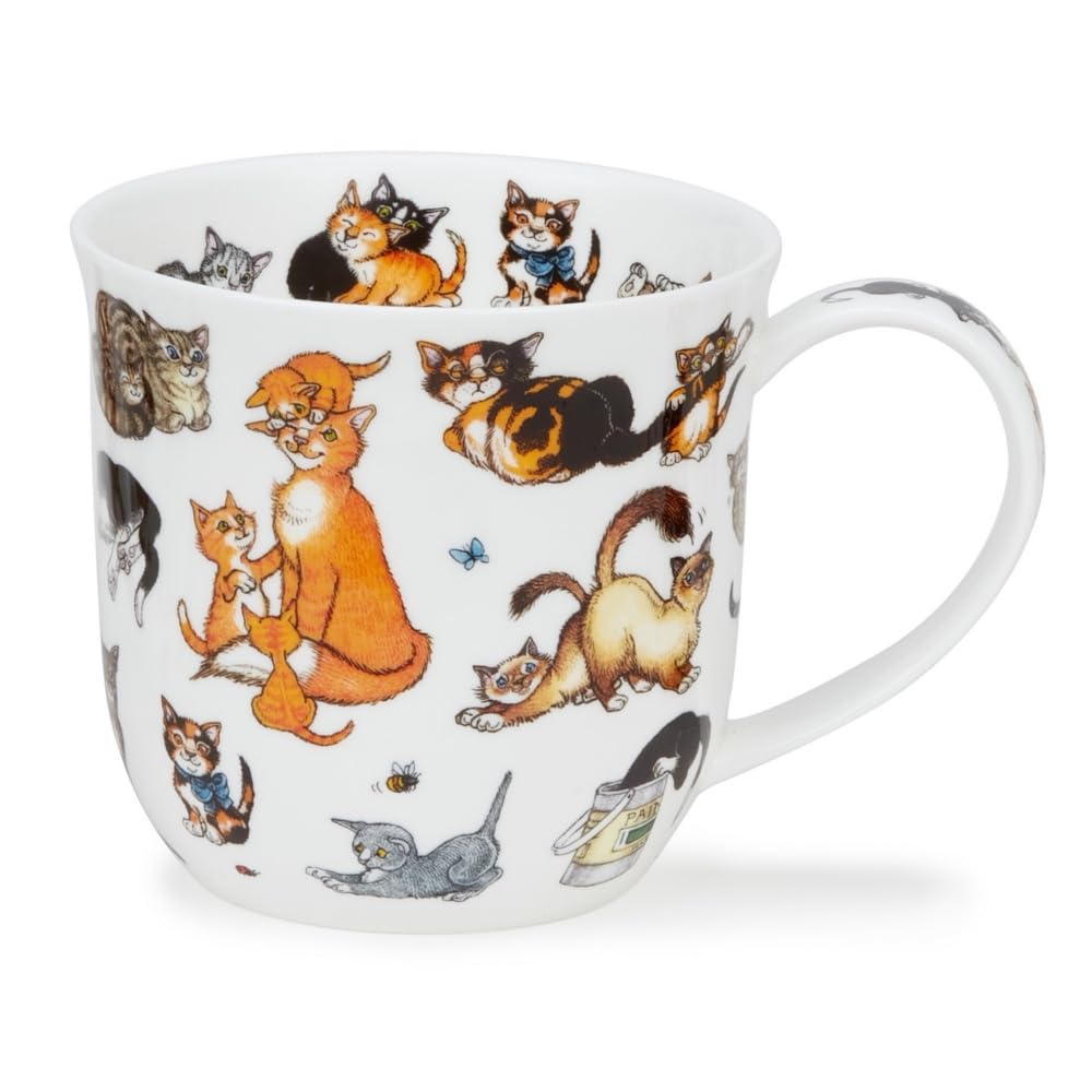 Mug Dunoon Cumbrae Kitty Katz en porcelaine fine de 0,45 l pour les passionnés de chats