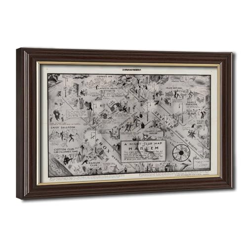 Carte de Harlem 1932 en toile suspendue : decorez sans abîmer vos murs