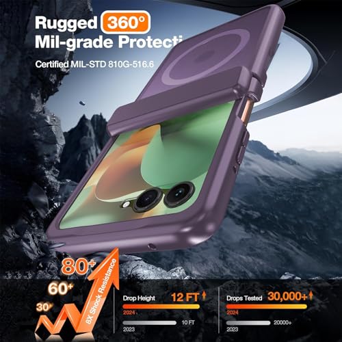 Image of WRJ for Motorola Razr 2026 /2025 /2024 Case Built-in Screen Protector,Dark Purple
