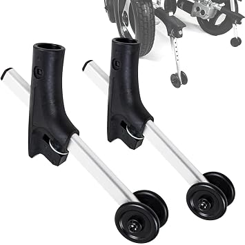 Wheelchair Anti-Tippers Anti-Rollover Assistant Wheels, 5-Level Height Adjustable Aluminum Alloy Stabilizer Brackets, Universal Safety Accessory for Elderly Disabled