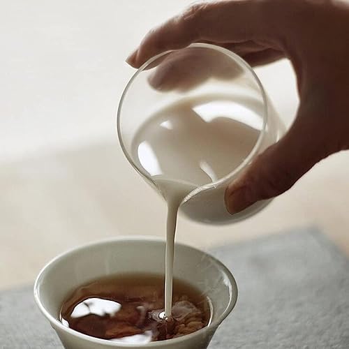 Miniatura 4 de Sizikato 2 cremas de vidrio transparente, jarra de crema de leche de café de 9 onzas.