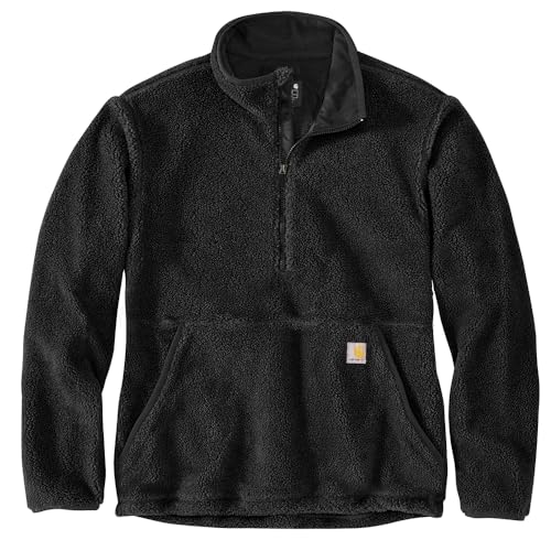 Carhartt Men's Loose Fit Fleece Pullover, Black, Medium