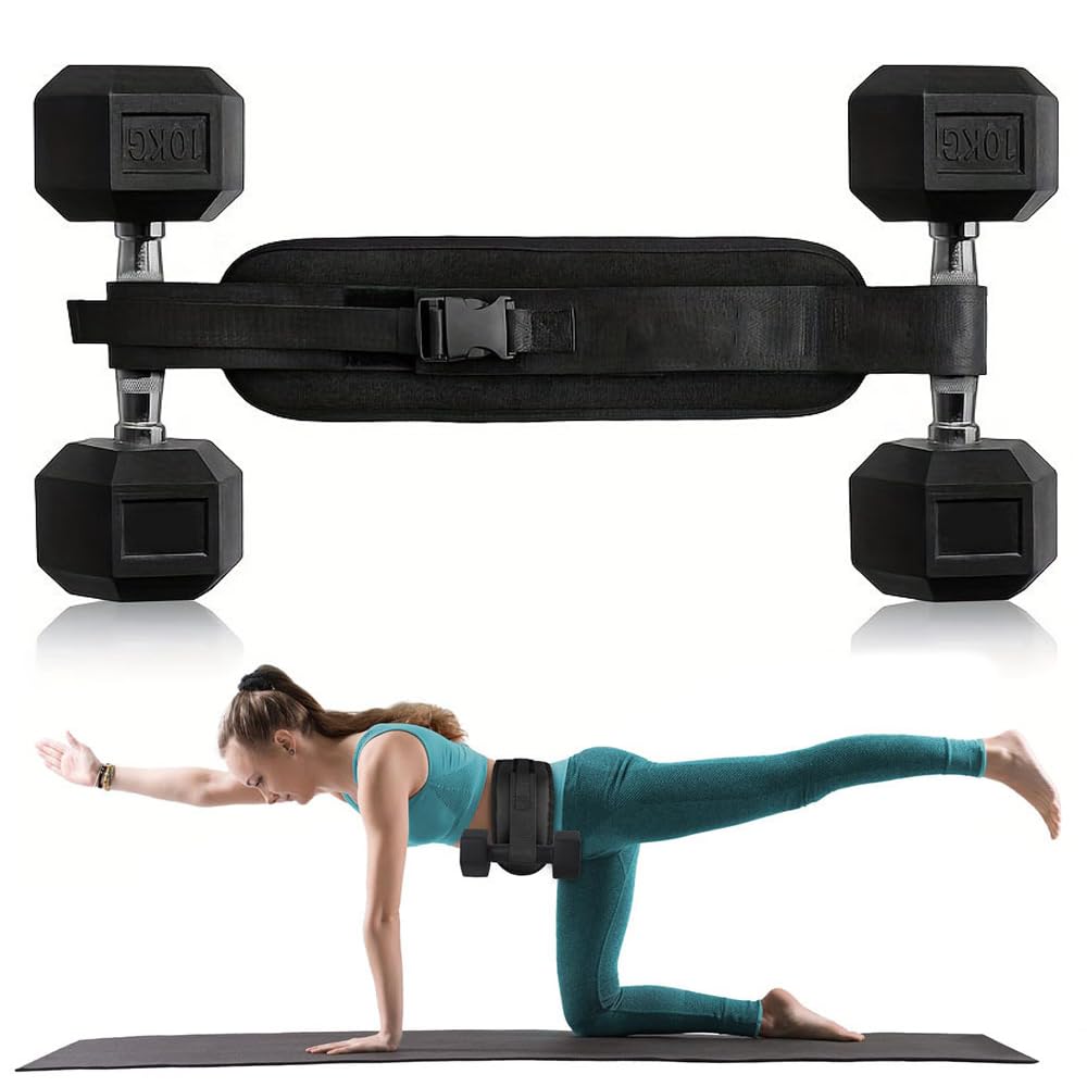 Exercise Hip Thrust Belt, Booty Belt for Hip Thrust, Adjustable Lifting Belt,Hip Belt Pad for Dumbbells Kettlebells Gym Fitness Bodybuilding Weightlifting（Black）