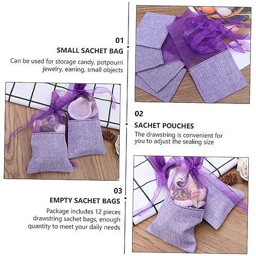 CALLARON 12 sachets bolsa lavanda para hogar y auto miniatura 3