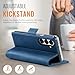 Asuwish Phone Case for Samsung Galaxy Z Fold 7 5G 2025 Wallet Cover with S Pen SPen Slot Credit Card Holder Stand Slim Faux Leather Cell Accessories ZFold7 Z7 G Fold7 ZFold 7Z Women Men Blue