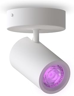 CALEX Faretto da soffitto LED Smart, 1 luce tonda, orientabile, colori RGB & luce da fredda a calda, Dimmerabile, controllo app Wi‑Fi & vocale, Bianco
