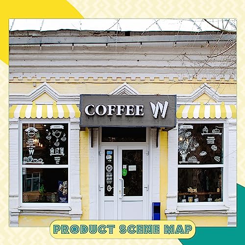 Image of Boao 4 Pcs 3D Cardboard Awning Decor,Yellow and White,Striped Style
