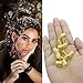Flosius 120 PCS Hair Jewelry Gold Dreadlock Accessories Adjustable Cuffs Iron Braiding Hair Ring for Women Decoration Clips