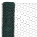 Produktbild Festnight Drahtgeflecht mit PVC-Beschichtung | Sechseckig Maschendrahtzaun | Gartenzaun | Kaninchendraht | Sechseckgeflecht | Grün Stahl 25x1,5 m