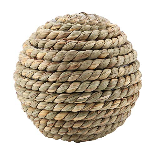Pet Rattan Ball Natural Straw Ball Toy Safe Parrot Chew Toy Rabbit Chewing Exercise Toys for Bird Rabbits Guinea Pigs Chinchillas Squirrel and Other Small Animals