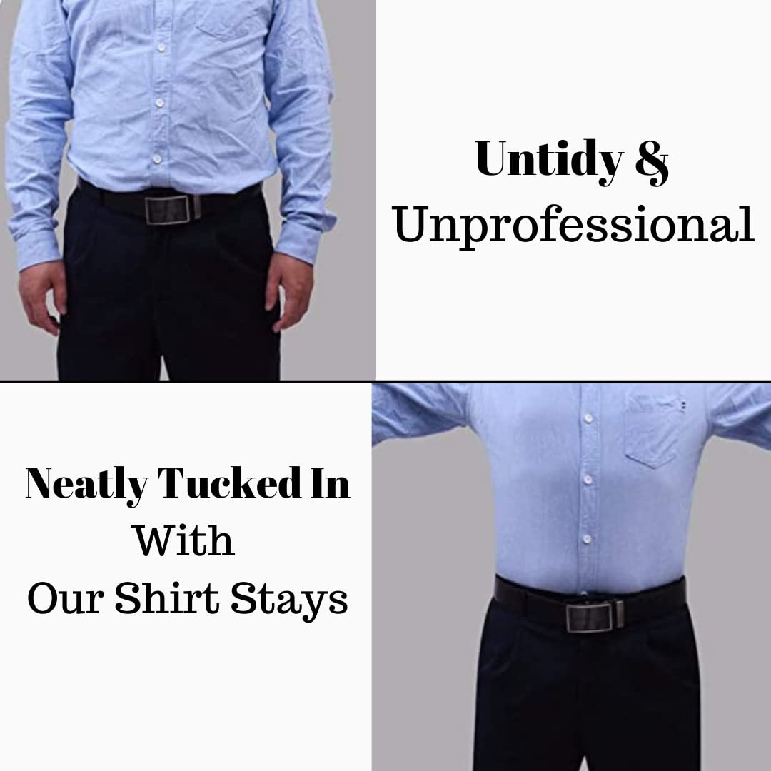 Homvexi Shirt Tucker For Men, Adjustable Elastic Shirt Stays Garters with Locking Non-Slip Clips holder Securing Shirt Position 1