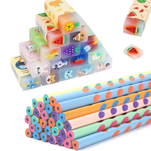 Ya en mundofriki.es: 60 Piezas Regalos Cumpleaños Niños Colegio 30 Lápices Triangulares con 30 Gomas de Borrar Divertidos Detalles Cumpleaños Invitados