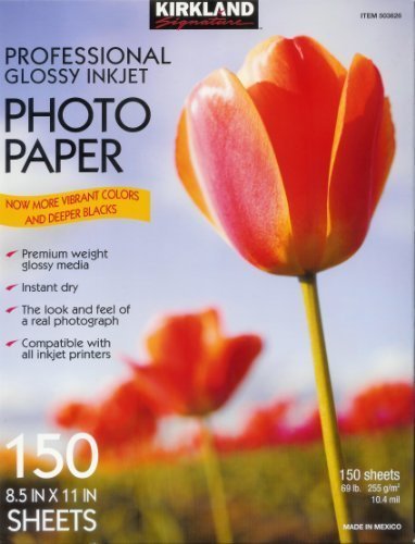 Kirkland Signature Professional Glossy Inkjet Photo Paper 8.5"x11" 150 Sheets by Kirkland Signature