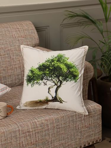 Image of Tropical Grove Printed Decorative Cushion Cover for Sofa, Living Room & Bedroom | Premium Soft Throw Pillow Cover | Home Decor | Pack of 1
