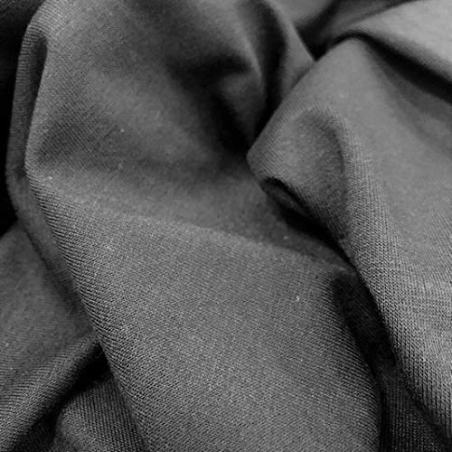 LAS TELAS ... Tejido por Metros Punto 100% Algodón, Ancho 1,50 Mtrs. 1 Mtr. (Negro)