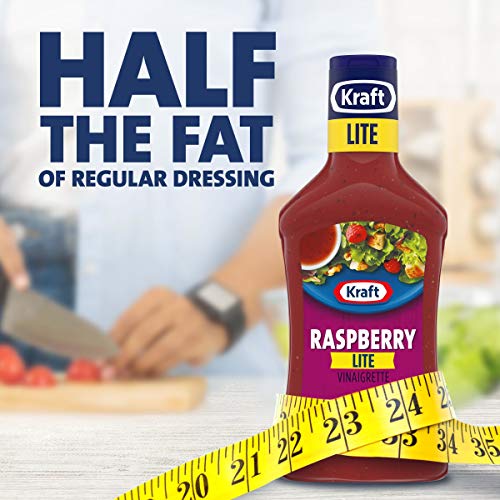 Image of Kraft Lite Raspberry Vinaigrette, 16 fl oz Bottle (Pack of 4)