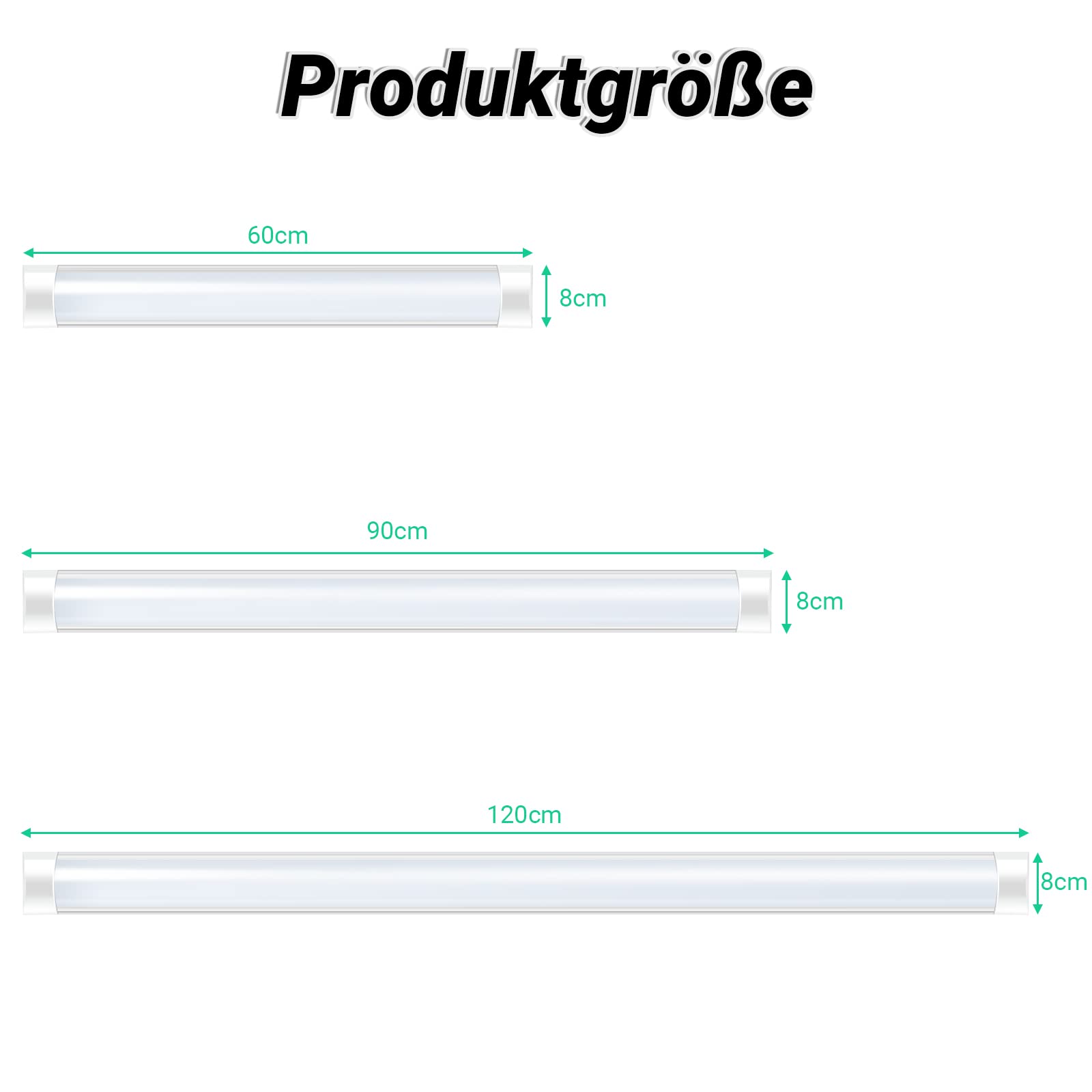 Tubo fluorescente a LED, 30 cm x 4 luce bianca fredda