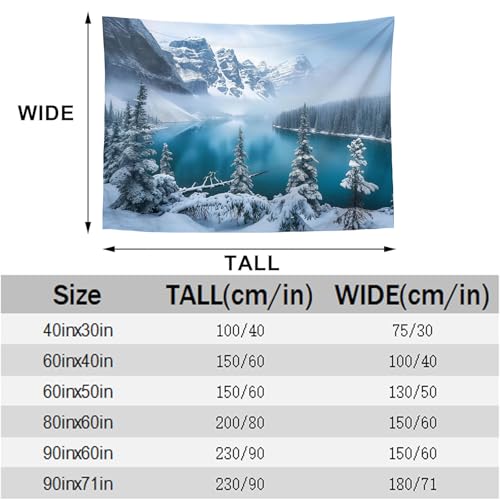 Tapiz de lago de montaña azul para decorar la sala de estar y transformar tu dormitorio 4