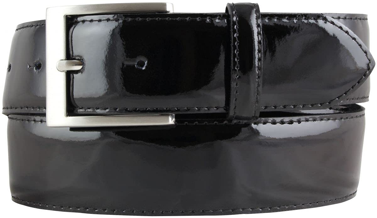 BELTINGER Ceinture en cuir vernis 4 cm | Ceinture en cuir brillant 40mm homme | Ceinture élégante made in Italy