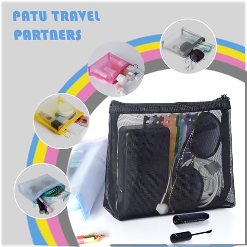 Image of Patu Zipper Mesh Bags, Beauty Makeup Cosmetic Accessories Organizer, Travel Toiletry Kit Set Storage Pouch, Multicolor, M, Widened, Assorted (5 pcs), Casual
