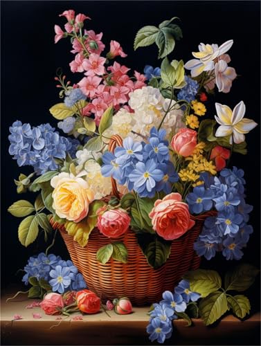 Kit de broderie de perles fleurs point de croix loisir créatif 50x60cm