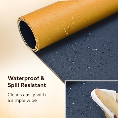 Image of AGARO Premium Reversible Desk Mat (90x45 cm), Dual-Tone Vegan Leather Deskpad, Large Reversible Mouse Pad, Waterproof, Easy-to-clean & Anti-slip Computer Table Protector, deal for Work, Study & Gaming